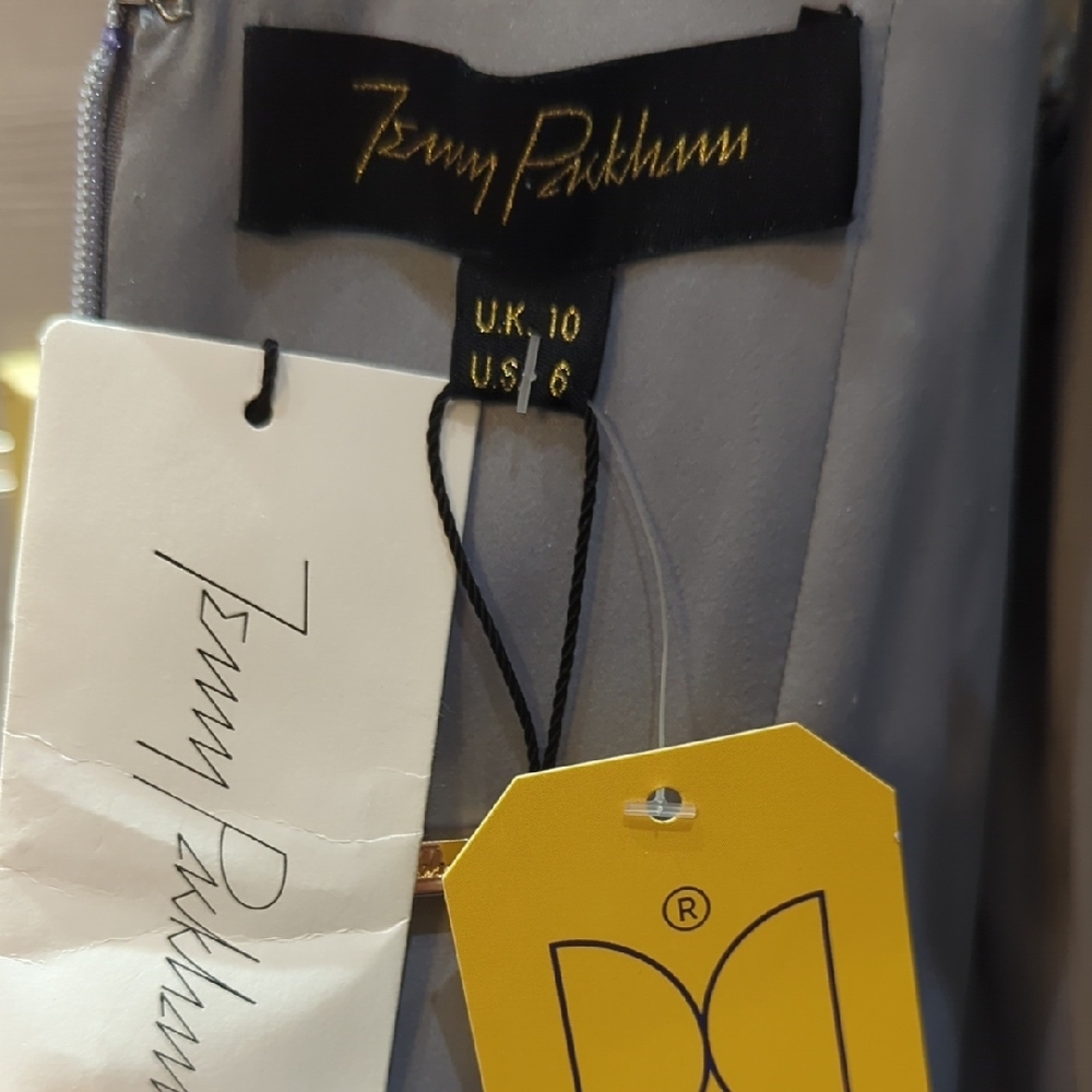 Jenny Packham Pandora Embellished Cape Dress, Gown, Blue Size 6  NWT, MSRP $5200 - Picture 15 of 16